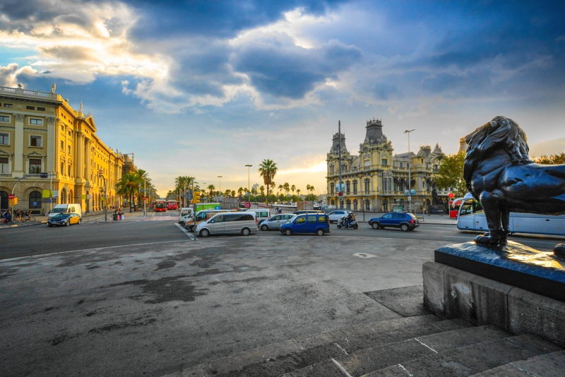 バルセロナ　市街地　フリー画像